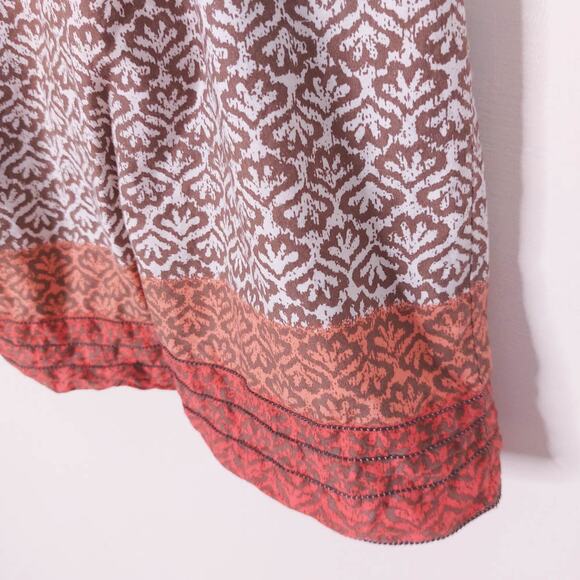 Sophie Max Pleated Boho Cotton Patterned Skirt Large - Picture 3 of 6